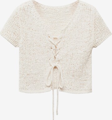 MANGO Knitted Top 'Mauri' in White: front