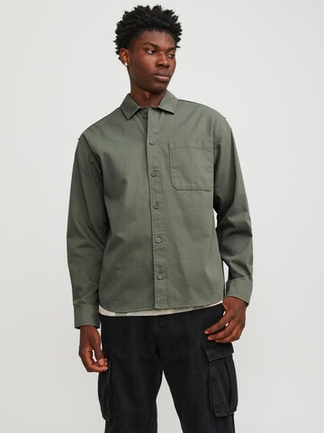JACK & JONES Regular fit Button Up Shirt 'Zac' in Green: front