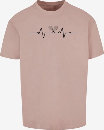 Merchcode Shirt 'Tennis Beats' in Roze: voorkant