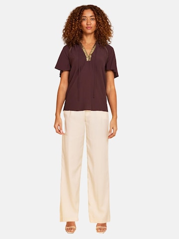 Camicia da donna di love & roses in marrone: frontale