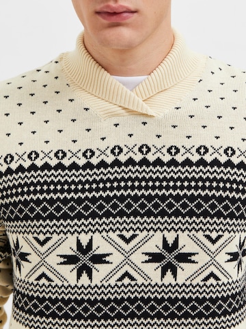 SELECTED HOMME Sweater 'Claus' in Beige