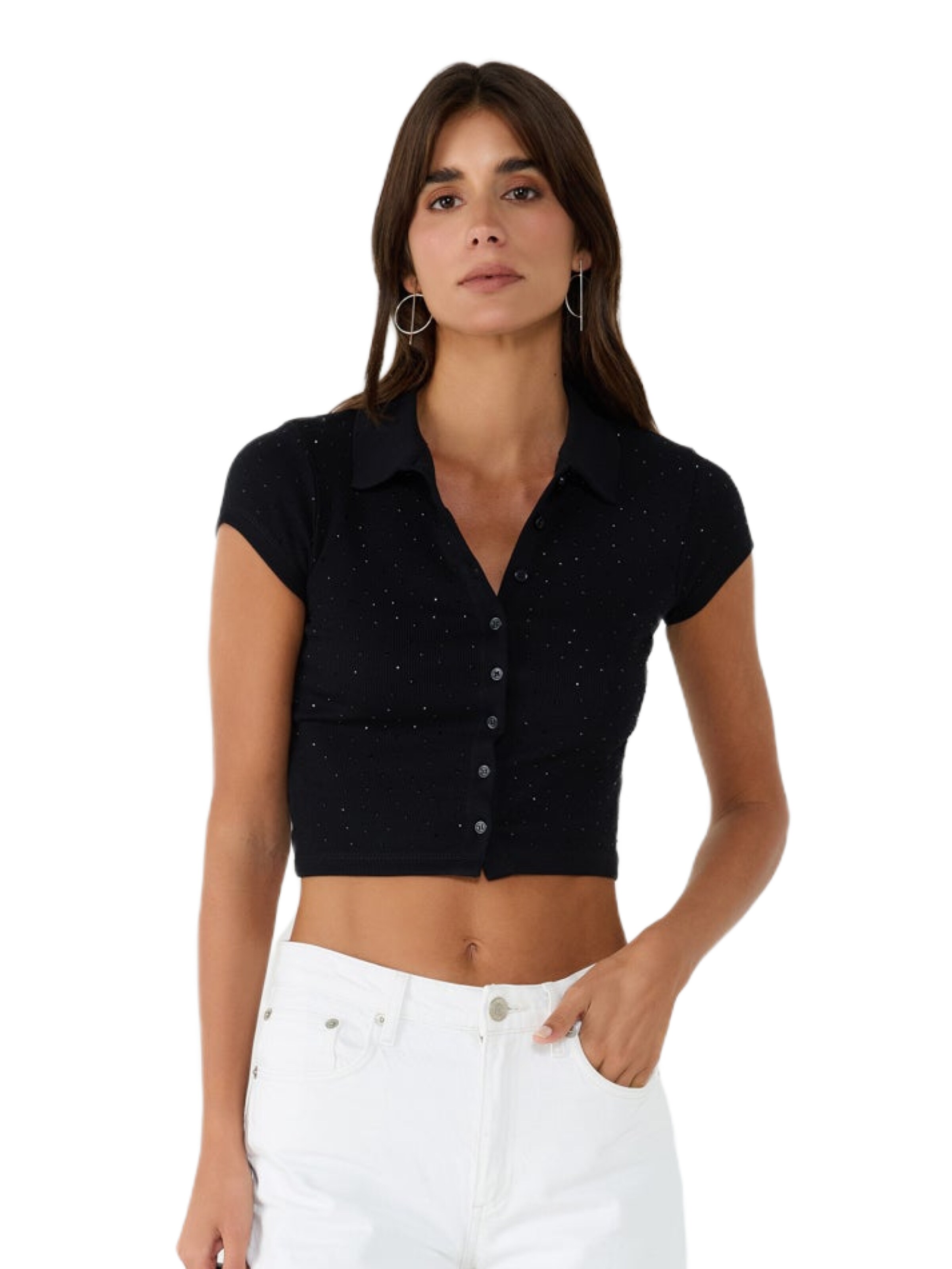 No Matter What Knit cardigan in Black: front