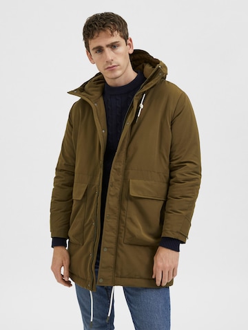 SELECTED HOMME - Parka meia-estação 'Rodney' em verde: frente