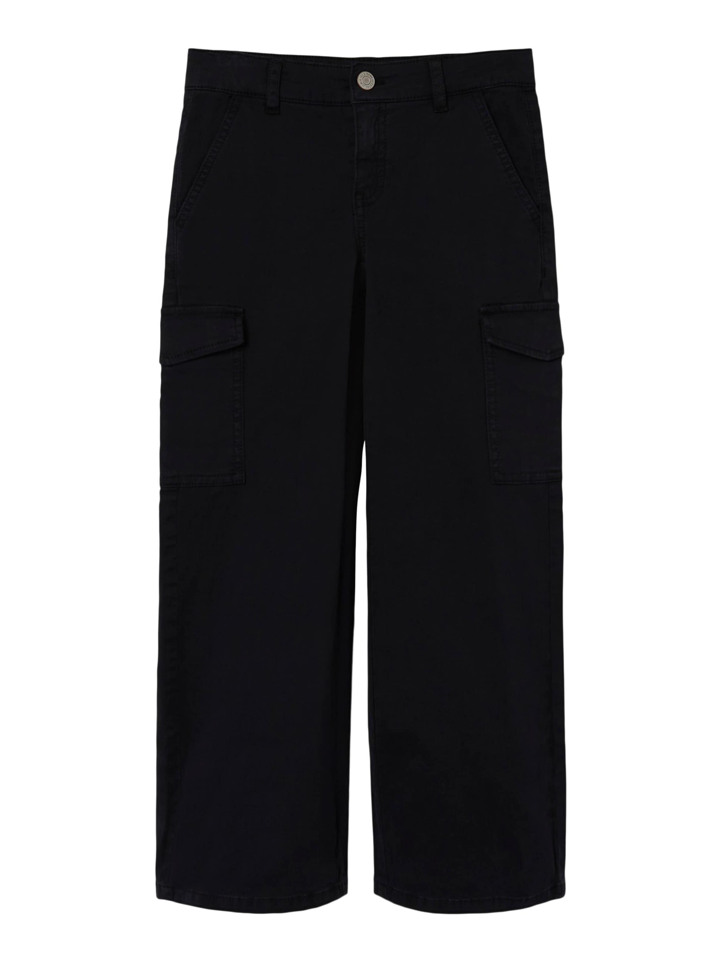 NAME IT Wide Leg Hose &#x27;Rose&#x27; in Schwarz: Vorderseite