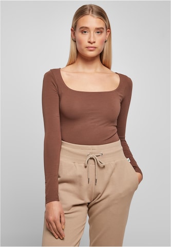 Urban Classics Shirt bodysuit in Brown: front