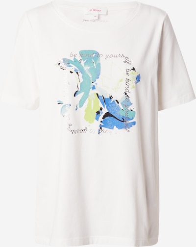 s.Oliver T-shirt i blå / ljusblå / svart / off-white, Produktvy