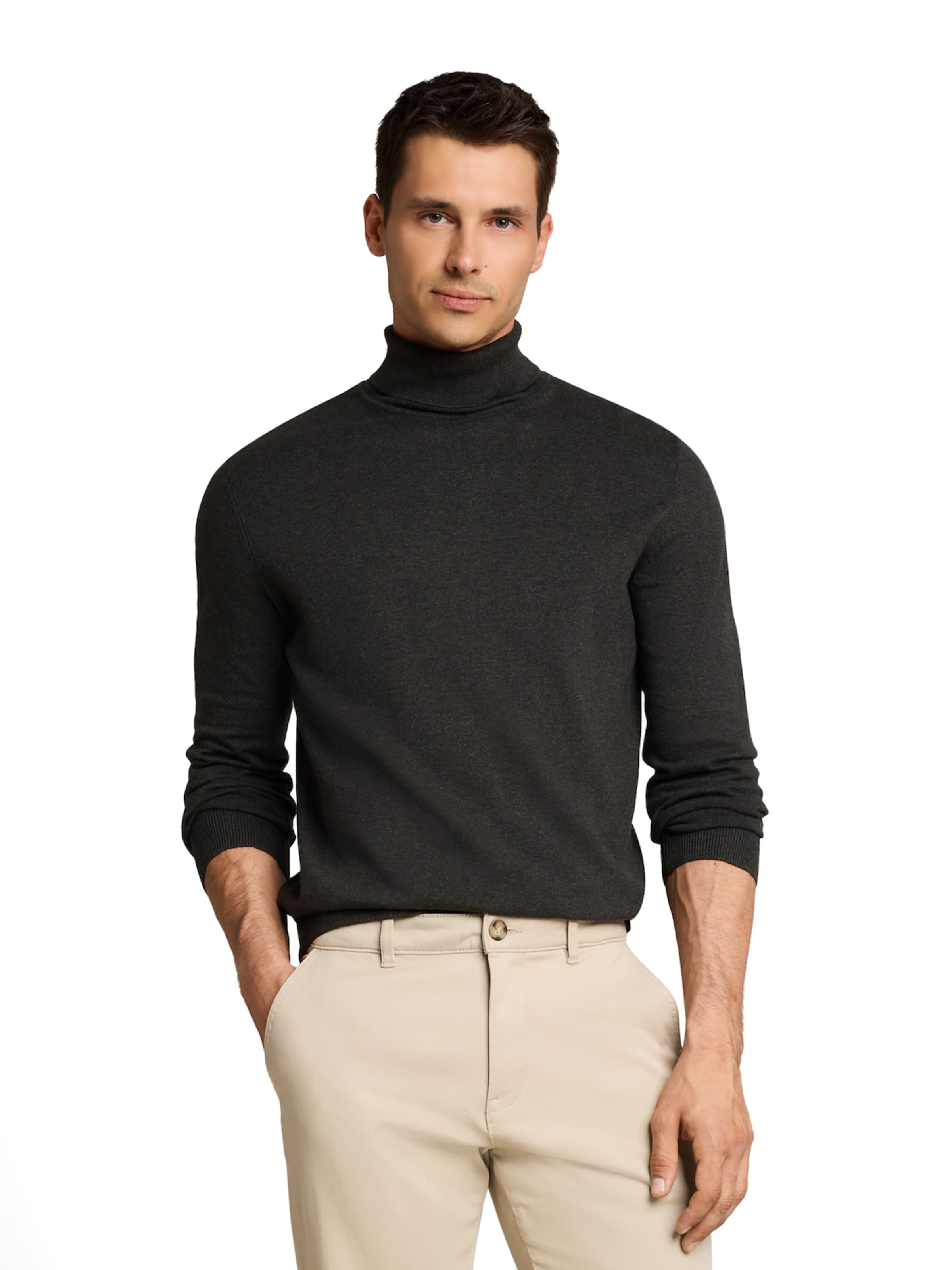 TOM TAILOR Sweater in Black: front