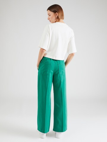 Wide Leg Pantalon à plis UNITED COLORS OF BENETTON en vert