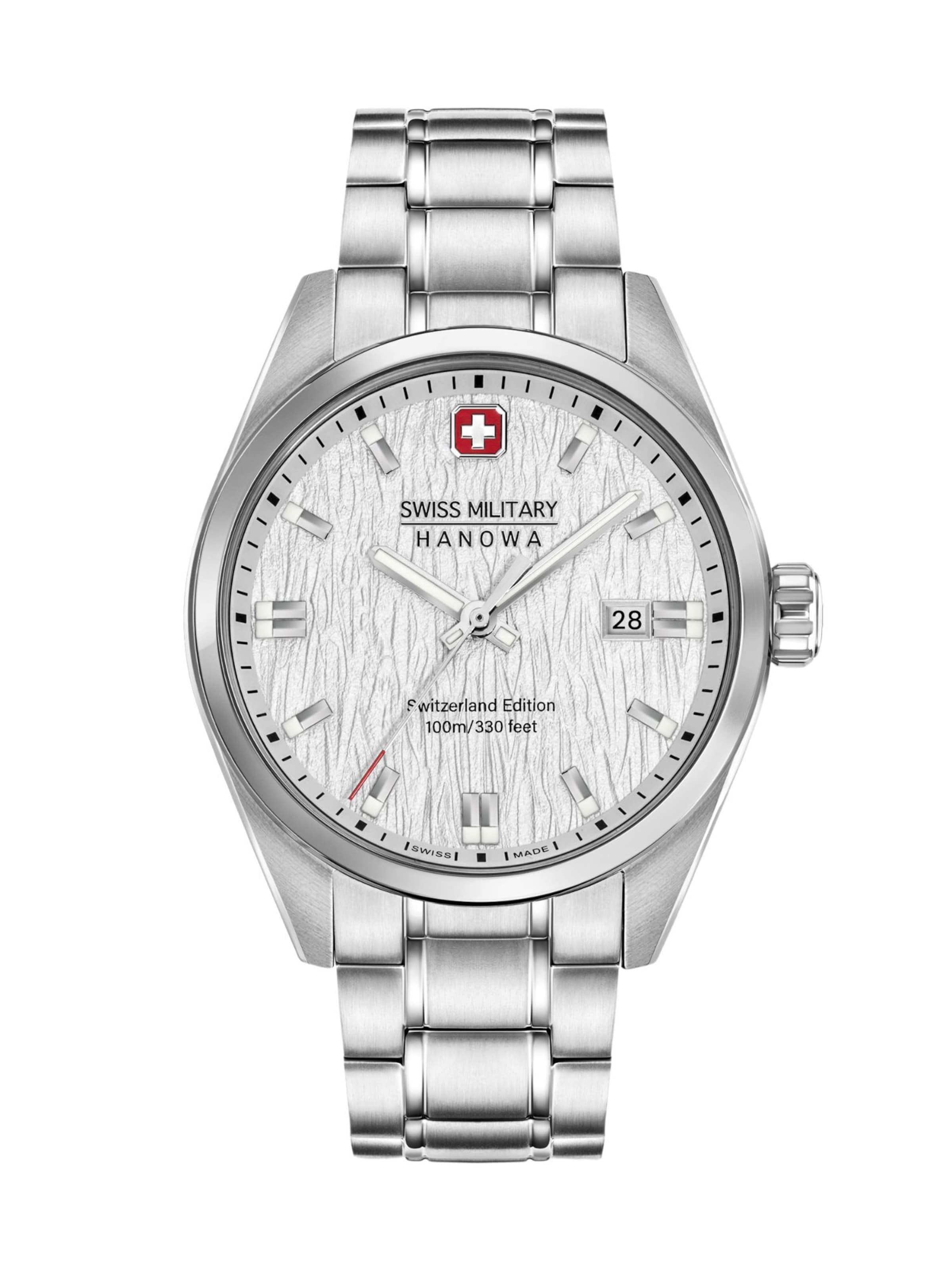 SWISS MILITARY HANOWA Uhr 'Helvetica' in Silber: Vorderseite