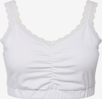 Ulla Popken Bralette Bra in White: front