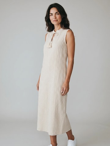 Pink Label - Vestido de verano 'BEACHWEAR SAND STRIPE' en beige