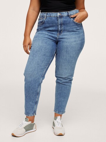 MANGO Slimfit Jeans in Blauw: voorkant