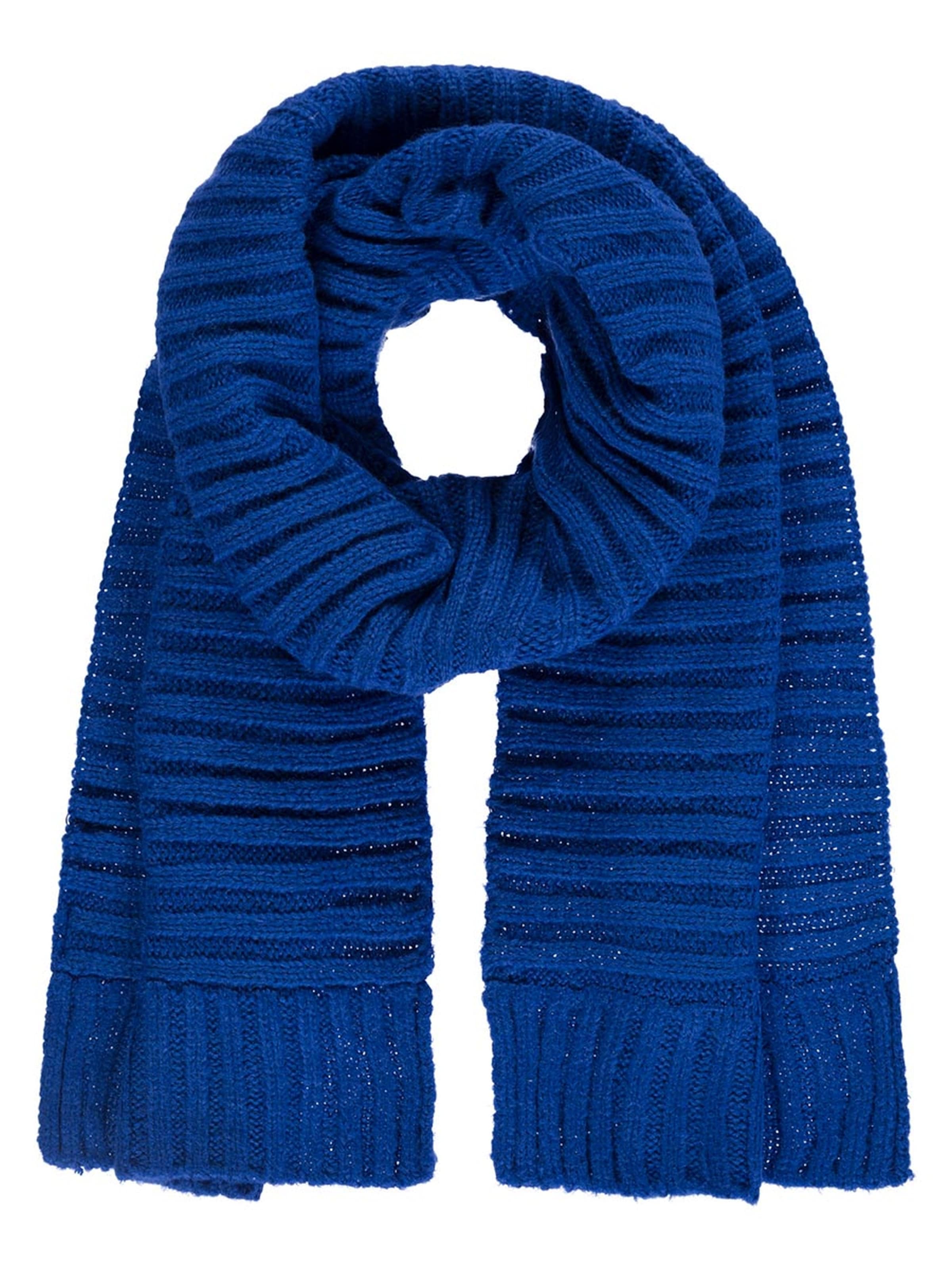 Passigatti Wrap 'Wolliger Strickschal gerippt' in Blue: front
