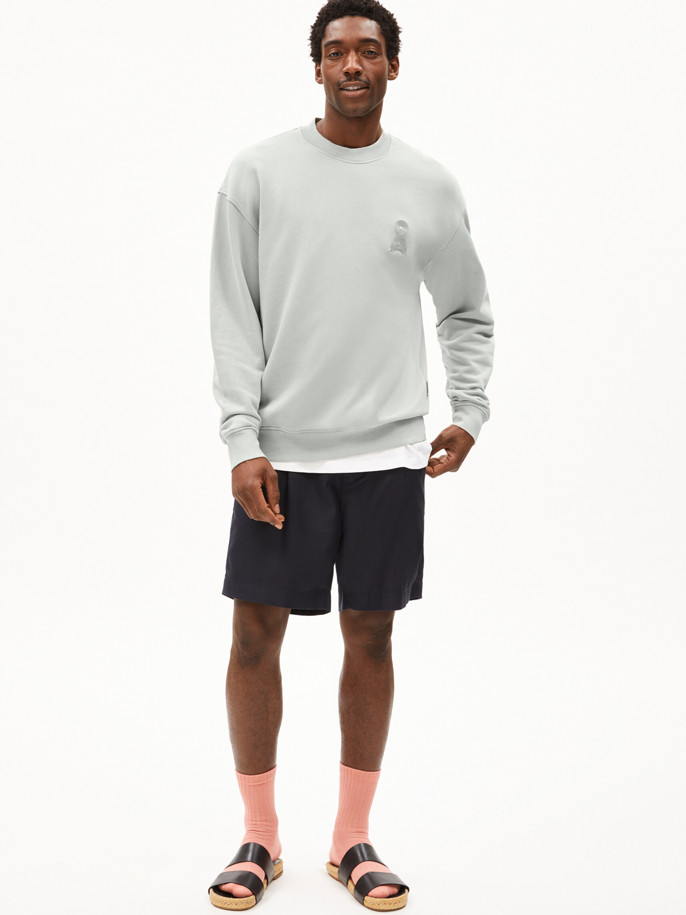 ARMEDANGELS Pullover EMAAL CREWNECK GMT DYE in Grün: Vorderseite