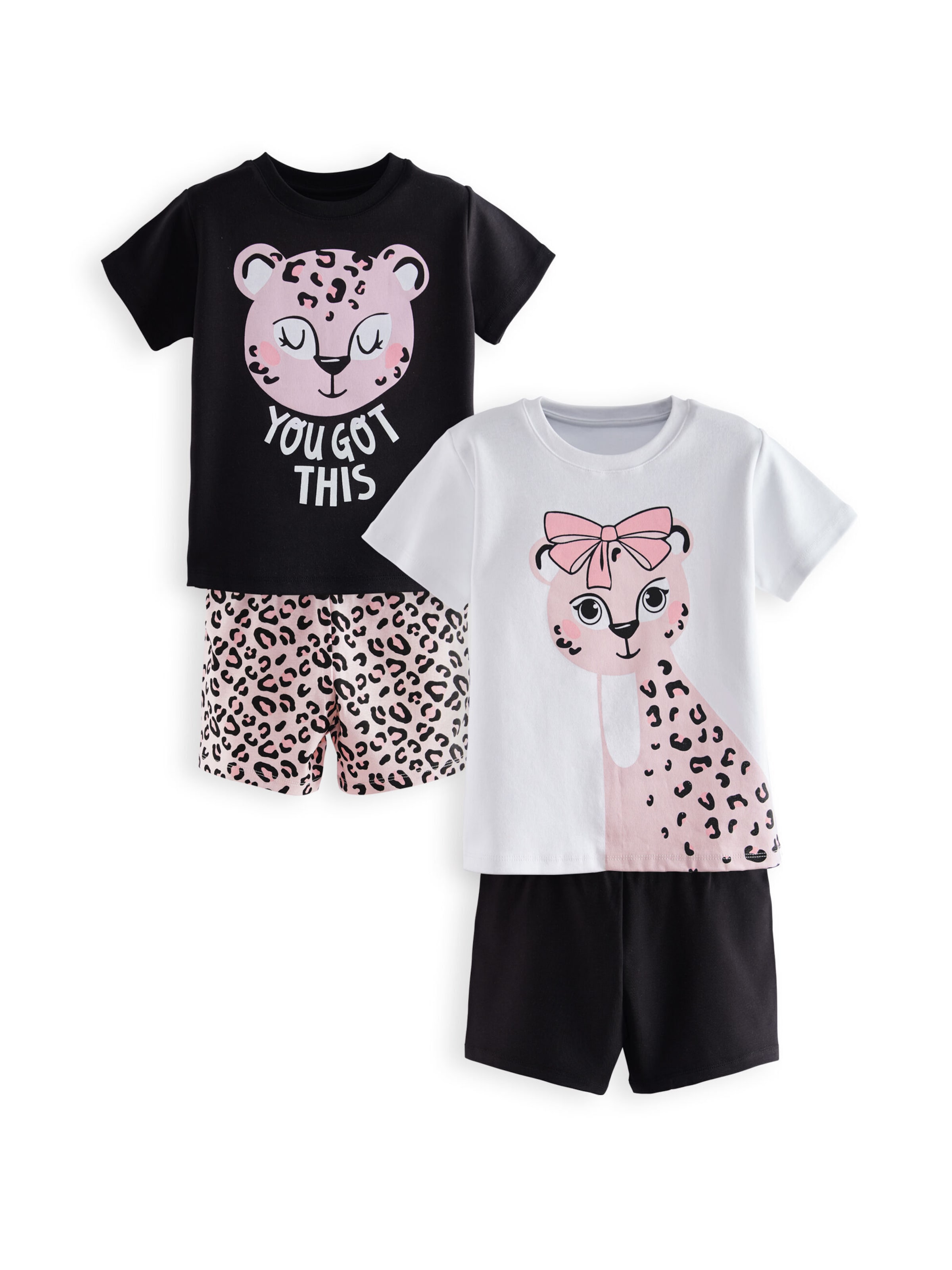 Pyjama 'Leopard' Denokids en rose : devant