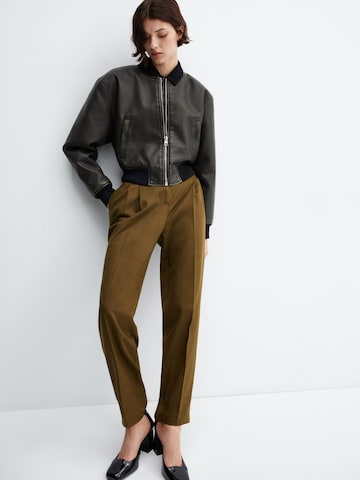 MANGO Loose fit Pleat-Front Pants 'Joao' in Green