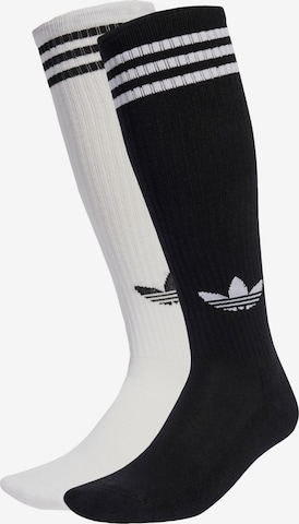 ADIDAS ORIGINALS Socks '3-Stripes Knee 2' in Black: front