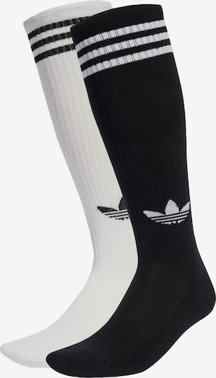 ADIDAS ORIGINALS Polvisukat '3-Stripes Knee 2 Pairs' koossa 34-36 värissä musta / valkoinen, Tuotenäkymä