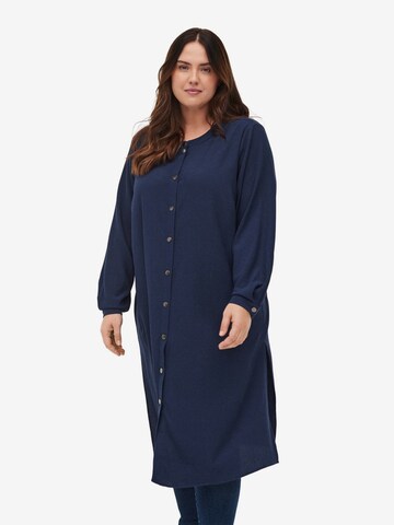 Zizzi Shirt Dress in Blue: front