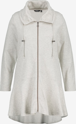 Ulla Popken Zip-Up Hoodie in Grey: front