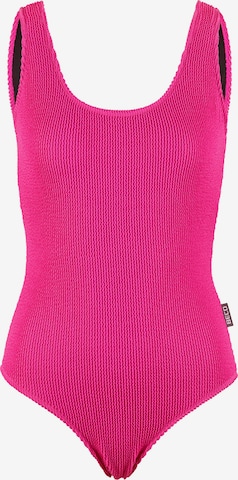 BECO the world of aquasports Bustier Badeanzug 'Crinkle Classic' in Pink: Vorderseite