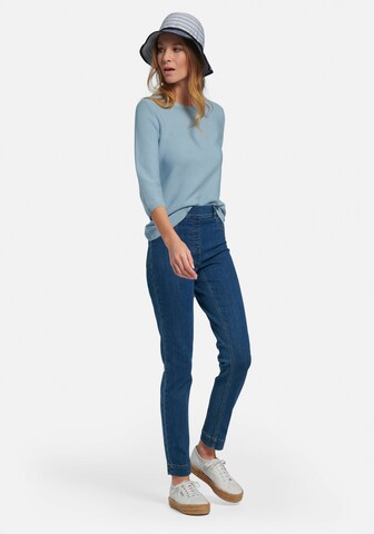 Peter Hahn Slimfit 5-Pocket-Jeans Knöchellange Schlupf-Jeans in Blau: predná strana