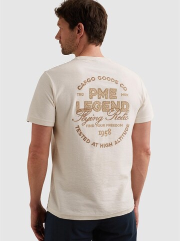 PME Legend Shirt 'T-shirt with embroidered back artwork' in Wit: voorkant