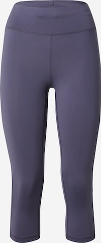 Casall Skinny Workout Pants in Blue: front