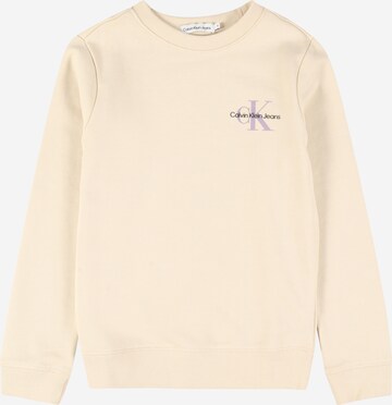 Calvin Klein Jeans Sweatshirt in Beige: voorkant