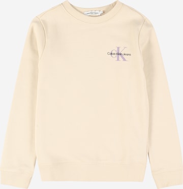 Calvin Klein Jeans Sweatshirt in Beige: front