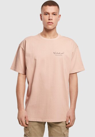 Merchcode Shirt 'Love Yourself First' in Roze: voorkant