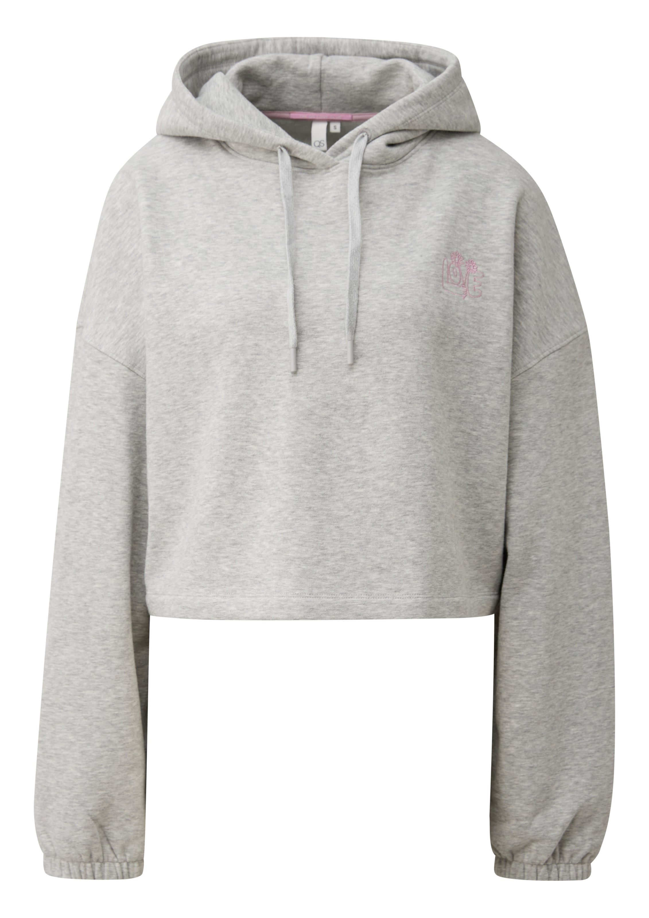 Sweat-shirt QS en gris : devant