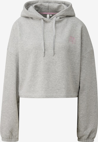 Sweat-shirt QS en gris : devant