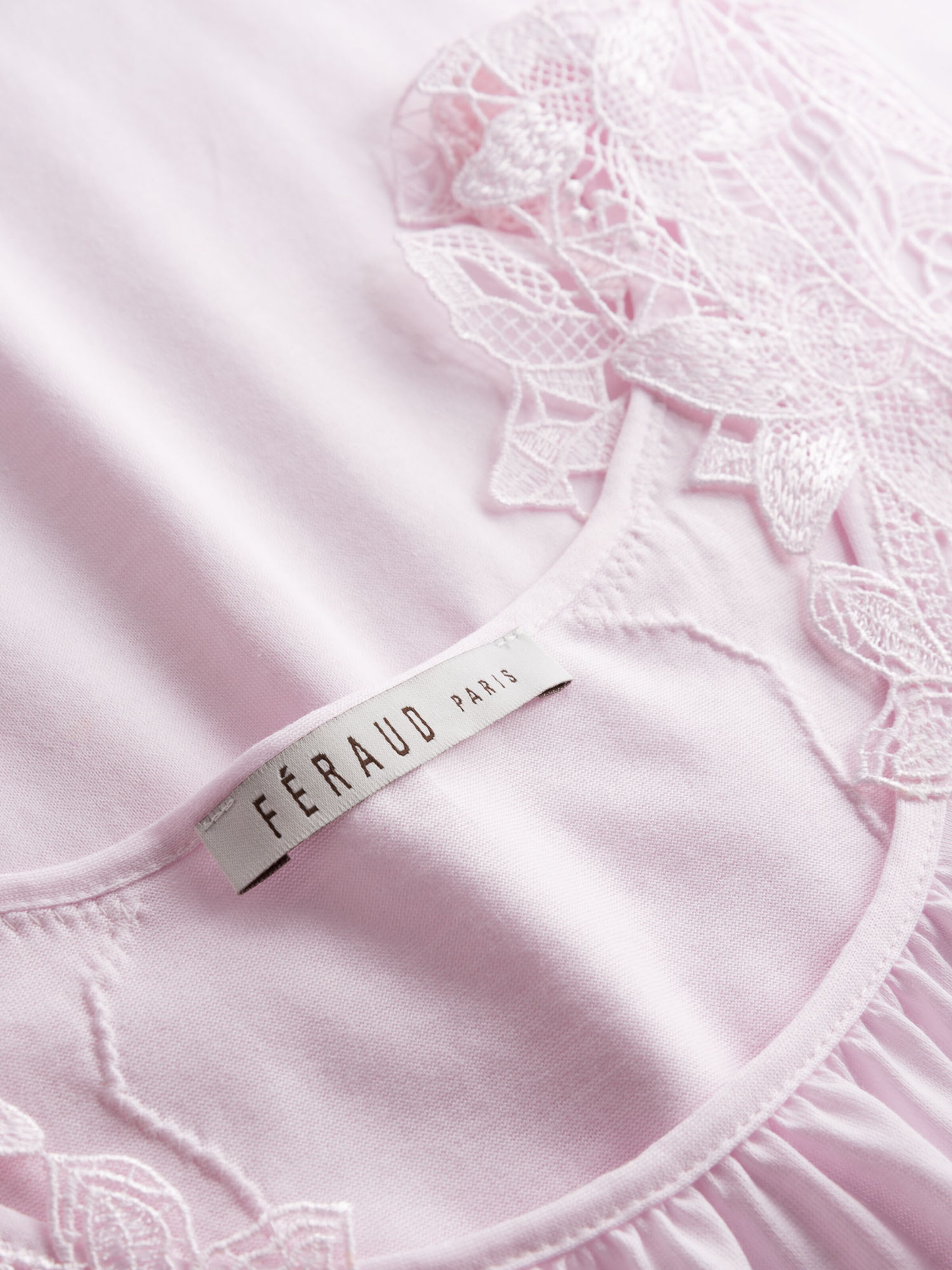 FÉRAUD PARIS Nachthemd ' Wellensaum ' in Pink