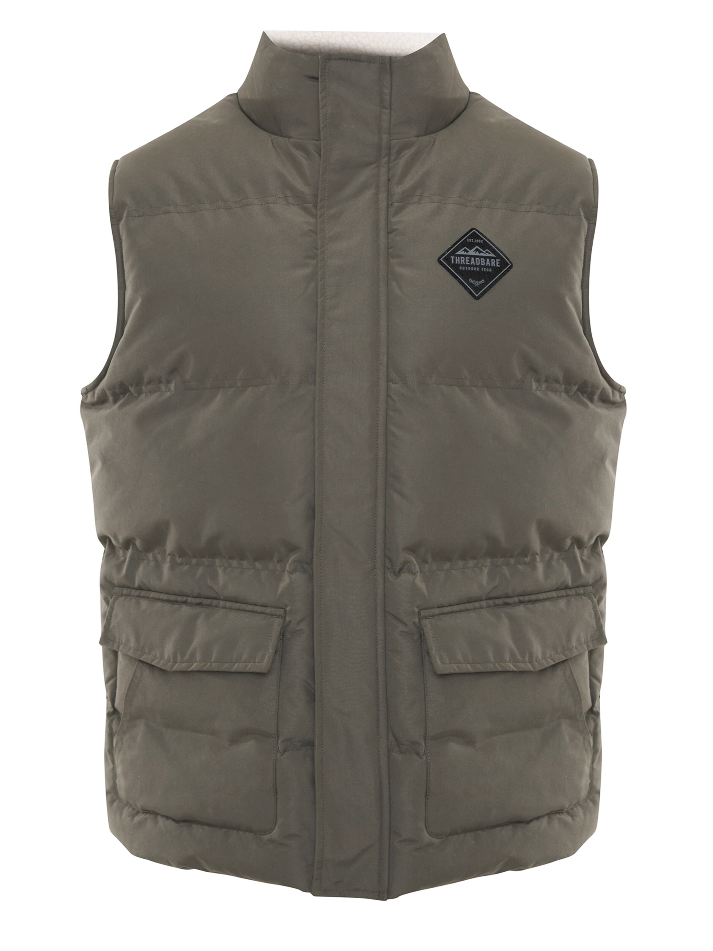Threadbare Weste 'Track' in Grün: Vorderseite