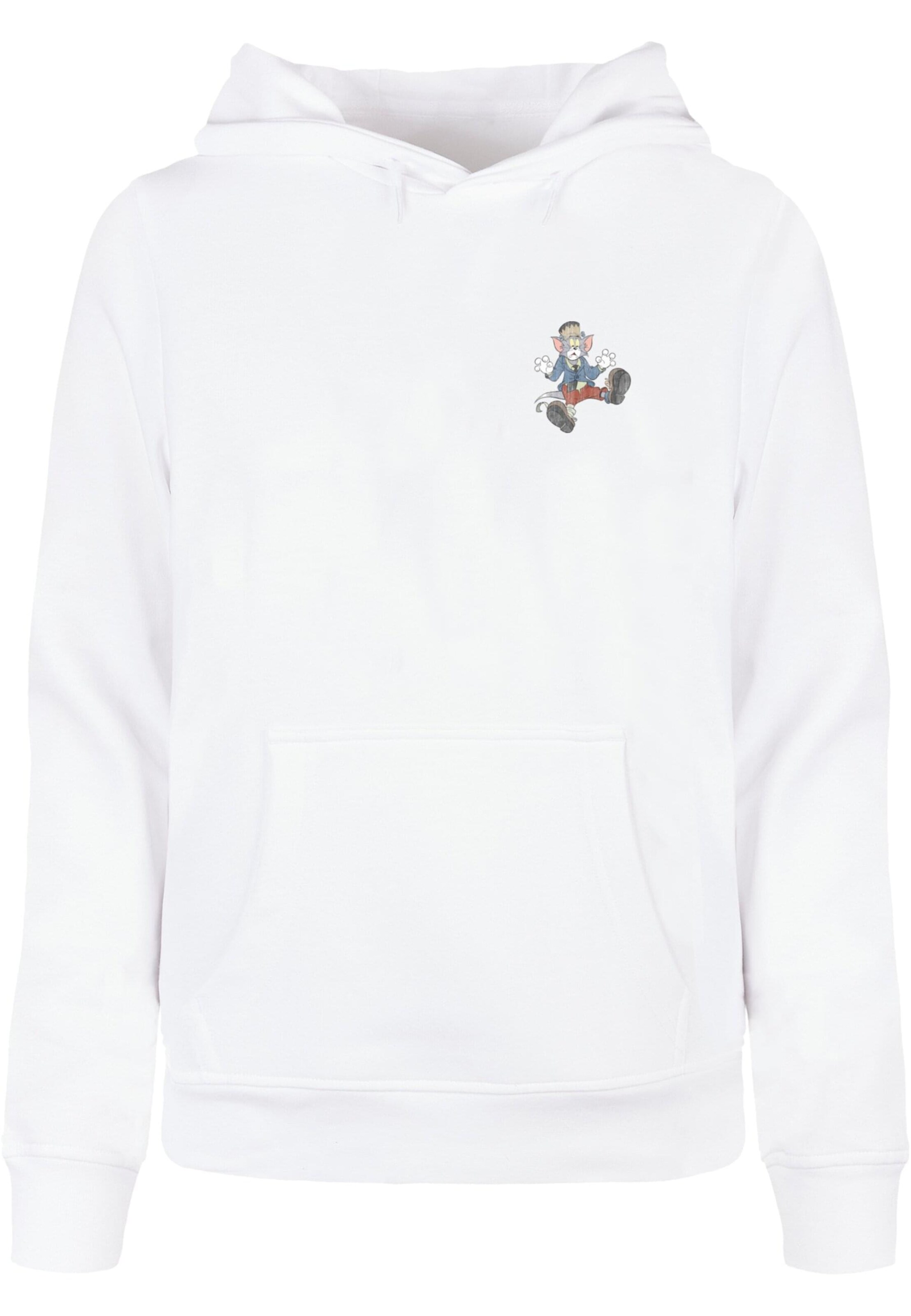 ABSOLUTE CULT Sweatshirt 'Tom and Jerry - Frankenstein Tom' in Wit: voorkant