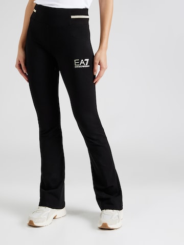 évasé Pantalon EA7 Emporio Armani en noir : devant