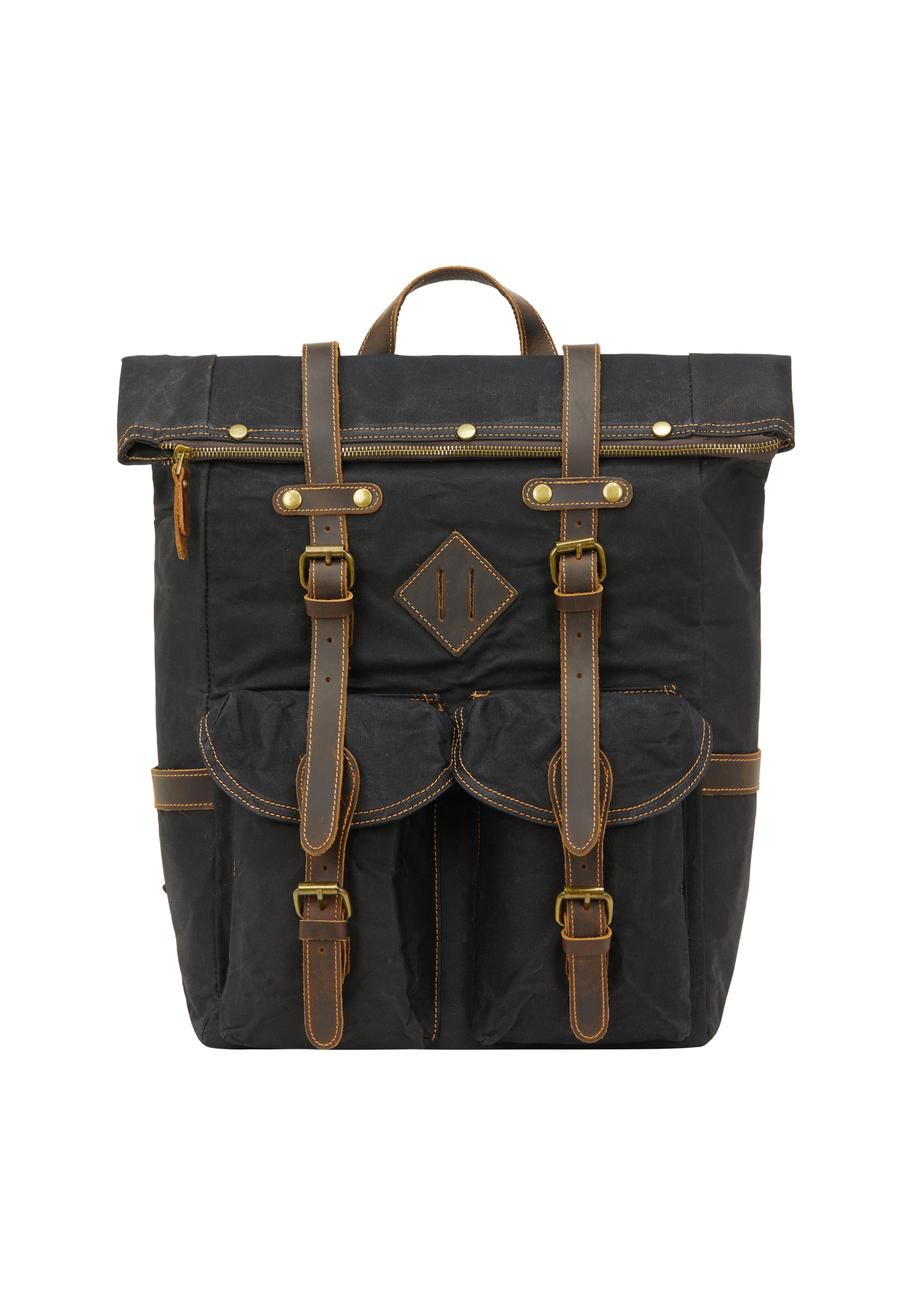 DreiMaster Vintage Rugzak in Zwart: voorkant