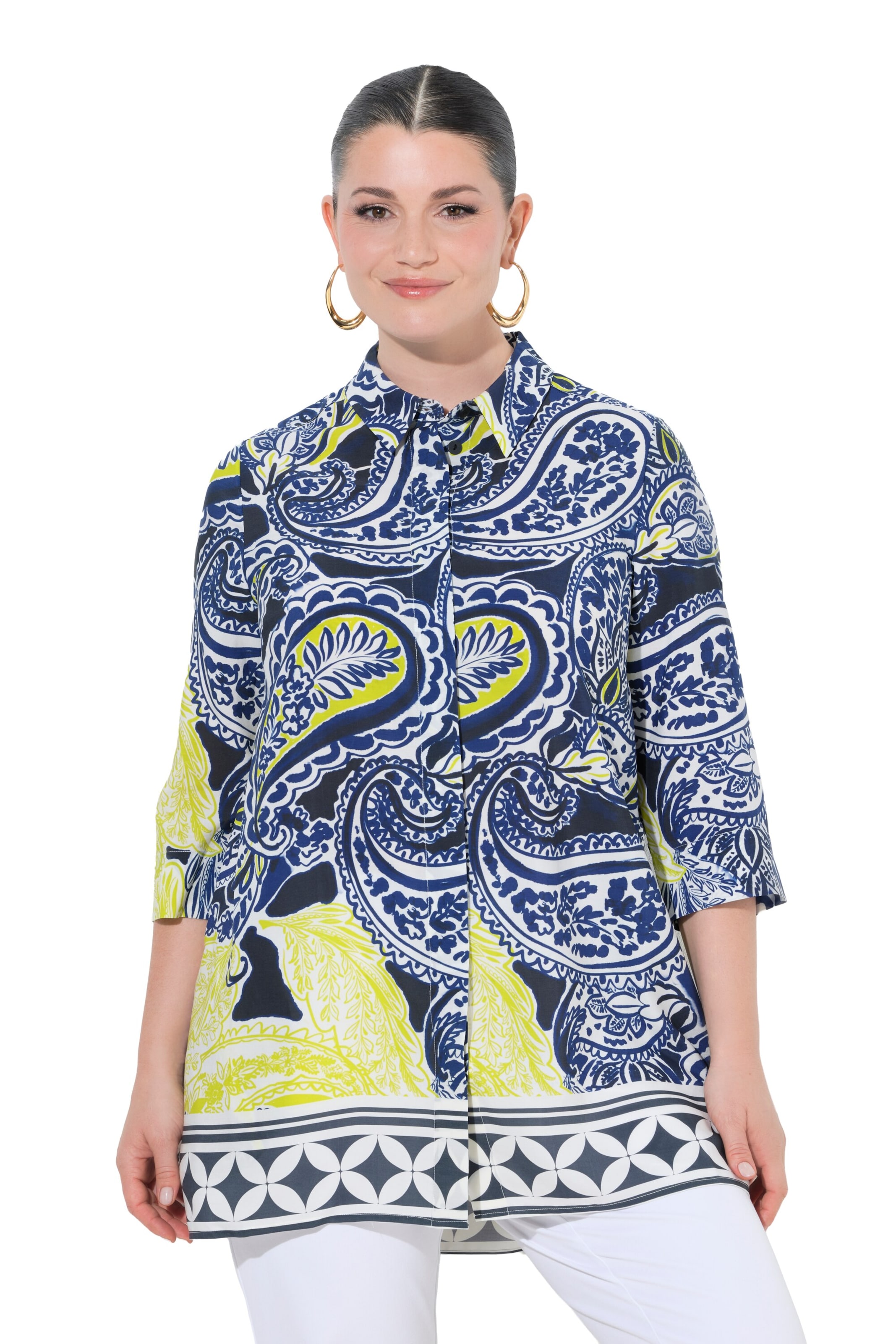 Ulla Popken Blouse in Blauw: voorkant