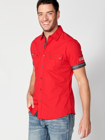 KOROSHI Regular fit Button Up Shirt in Red
