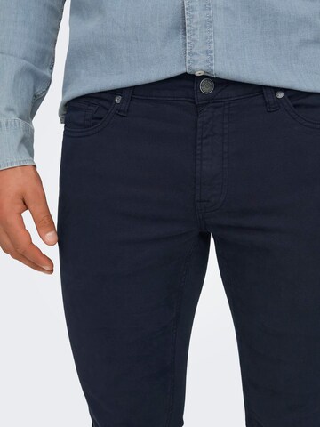 Only & Sons Slimfit Hlače 'ONSLOOM' | modra barva