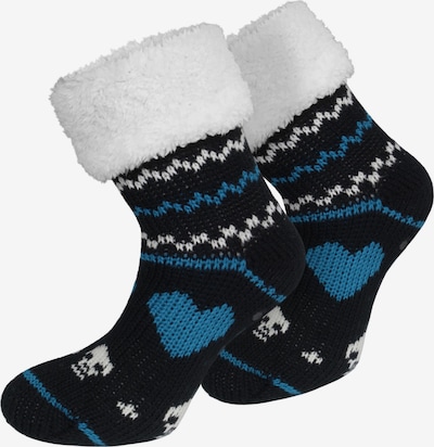 normani Socken in cyanblau / schwarz / weiß, Produktansicht