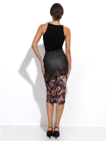 JIORO Skirt 'VINTAGE FLOWERS' in Black