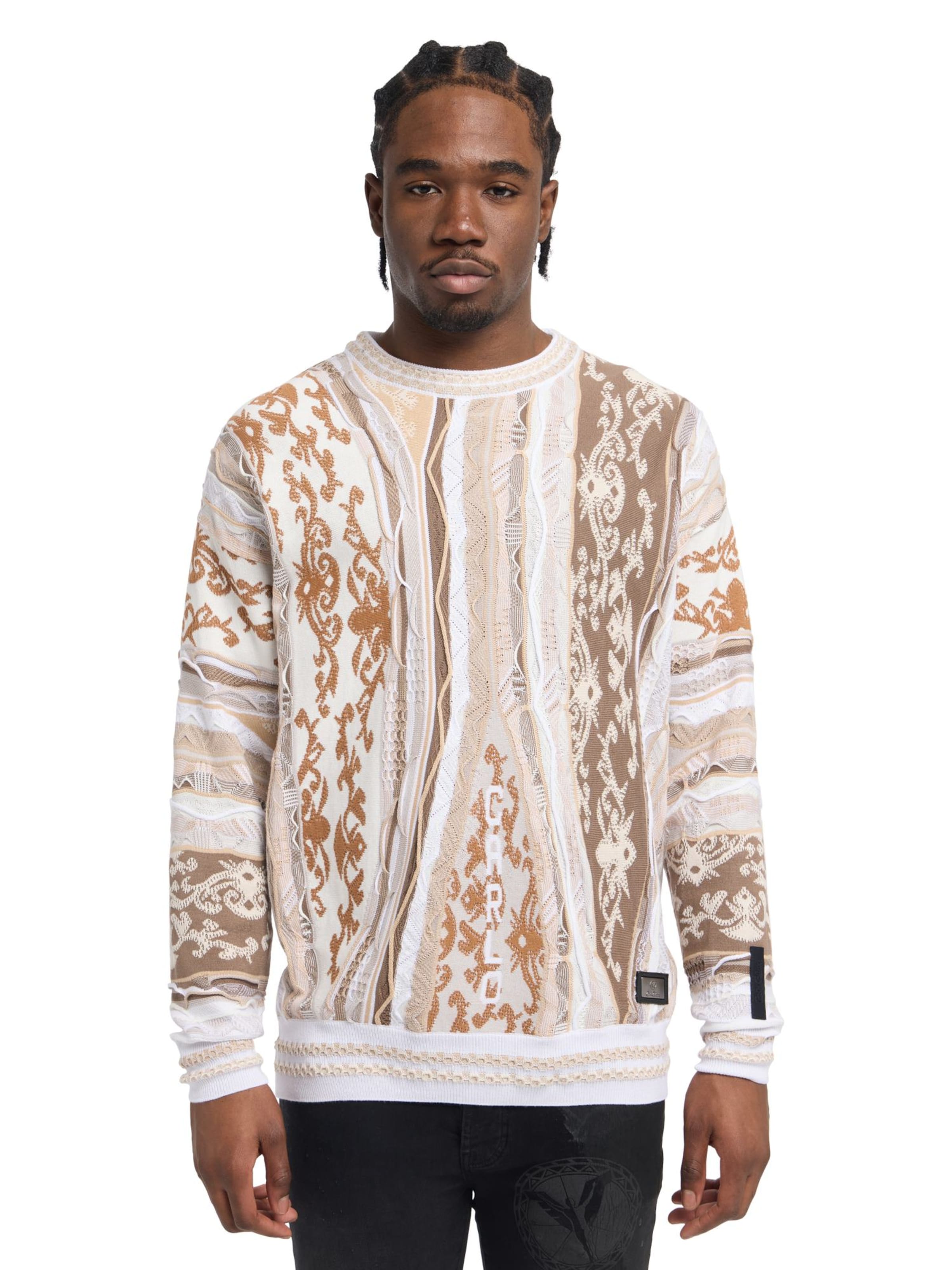 Carlo Colucci Trui ' di Cicco ' in Beige: voorkant