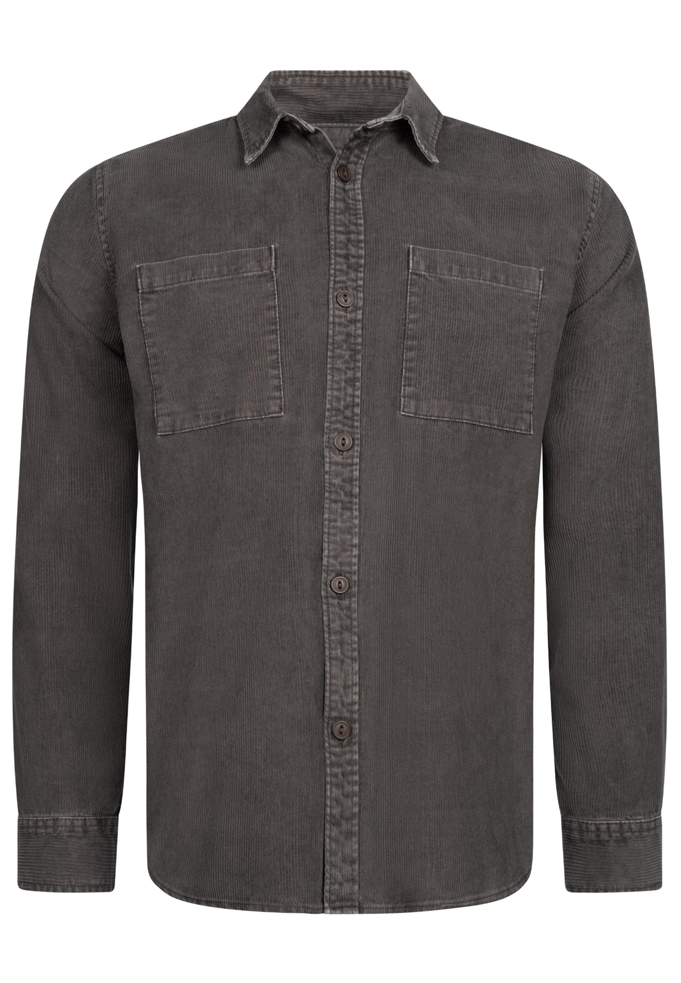 INDICODE JEANS Button Up Shirt 'Thyge' in Grey: front
