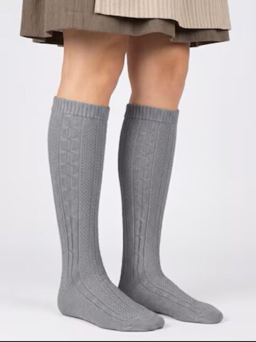 celodoro Knee High Socks 'Tradition' in Grey: front