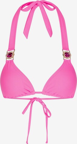 Moda Minx - Triángulo Top de bikini 'Amour' en rosa: frente