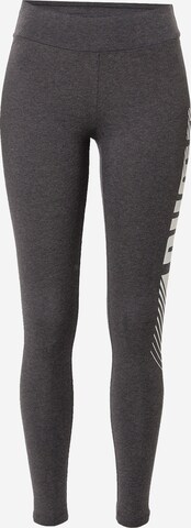PUMA - Skinny Calças de desporto em cinzento: frente