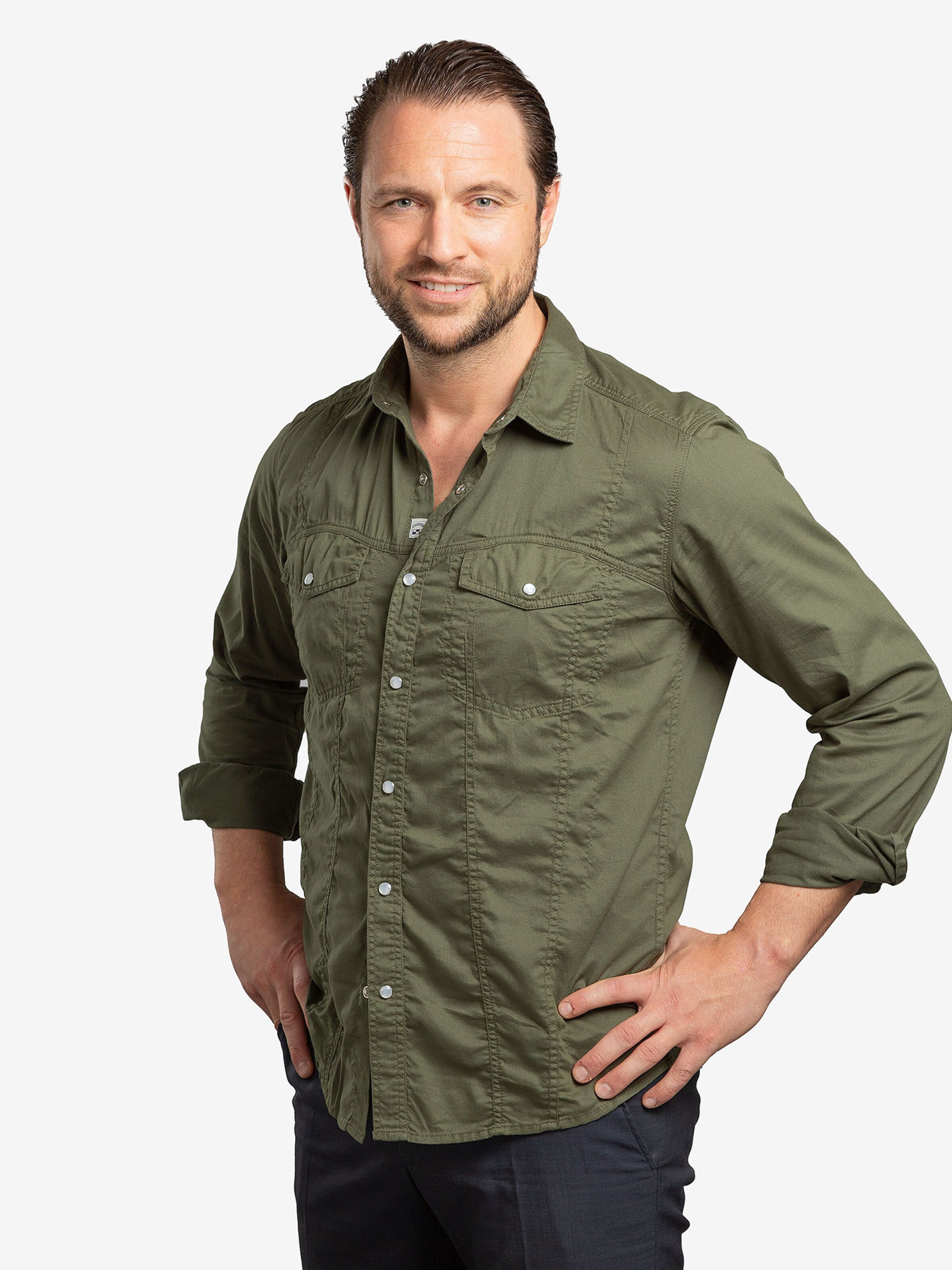 Checker Regular fit Button Up Shirt ' Dynasty Denim ' in Green