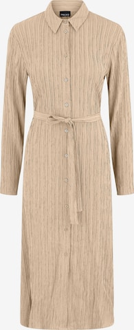 Pieces Petite - Vestido camisero 'Naiken' en beige: frente